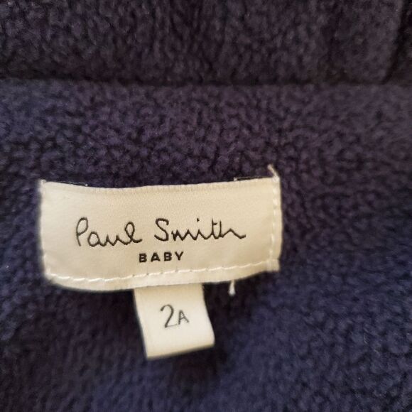 Paul Smith: Fleece Lined Hooded Cape Jacket - size 2 in Blue - Picture 14 of 16